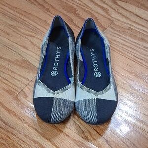 Rothy's Black and Cream Patterned Flats